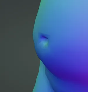 a closeup of the soft curves of the tummy and belly button.